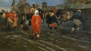 Straße im Moskau des 17. Jahrhunderts an einem Feiertag, 1895