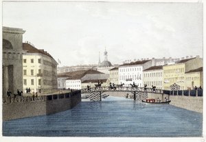 Die Bolshoi-Koniushennyi-Brücke in Sankt Petersburg von Andrei Yefimovich Martynov