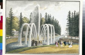 Die Samson-Brunnen in den Oberen Gärten von Peterhof von Andrei Yefimovich Martynov
