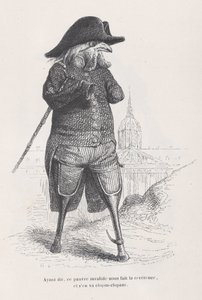 Nachdem er das gesagt hat, macht dieser arme Kranke einen Knicks und humpelt davon, ca. 1837-47 von Andrew Best Leloir