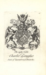Wappen und Kamm des edlen Charles Douglas, 3. Herzog von Queensberry und Dover