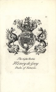 Wappen und Wappenschild des edlen Henry de Grey