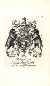 Wappen und Kamm des hochadligen John Sheffield