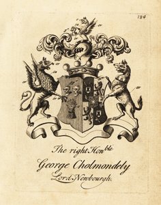 Wappen des hochverehrten George Cholmondely, Lord Newbourgh, 2. Earl of Cholmondeley von Andrew Johnston