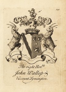 Wappen des Hochwohlgeborenen John Wallop, Viscount Lymington von Andrew Johnston