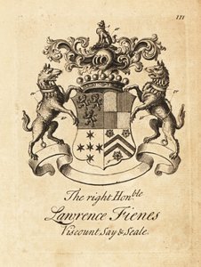 Wappen des Hochwohlgeborenen Lawrence Fienes, 5. Viscount Saye und Sele (1690–1742) von Andrew Johnston