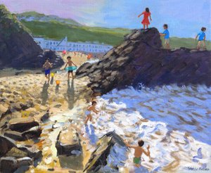 Klettern auf den Felsen, St. Ives