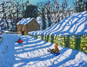 Schlittenfahren, Upper Hulme, Leek von Andrew Macara