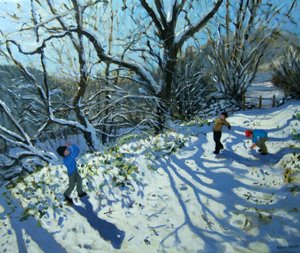 Schneeballschlacht, Derbyshire von Andrew Macara