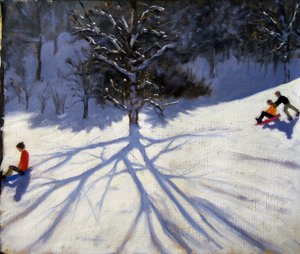 Baum und zwei Rodler von Andrew Macara