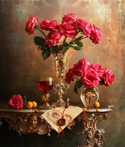 Klassisches Rosenstillleben