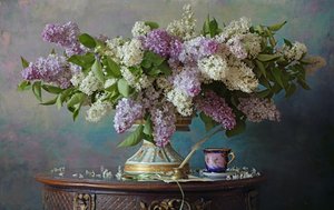 Stillleben mit Fliederblumen von Andrey Morozov