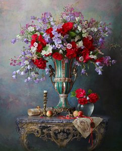 Lebhaftes Blumenstillleben von Andrey Morozov