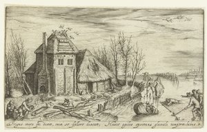 Winterlandschaft mit Schlittschuhläufern von Andries Jacobsz. Stock