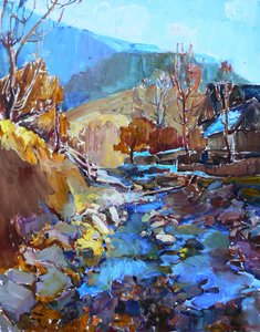 Herbstlicher Bergbach von Andrii Kutsachenko