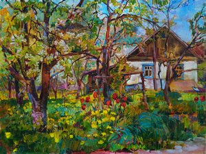 Blühendes Landhaus von Andrii Kutsachenko