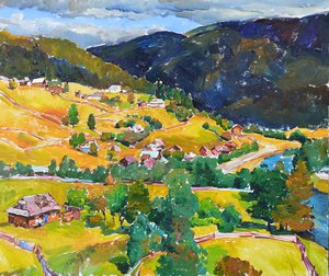 Buntes Bergdorf von Andrii Kutsachenko