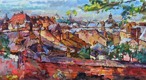 Lebhafte Stadt-Dachansicht von Andrii Kutsachenko