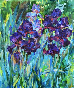 Lebendige violette Schwertlilien