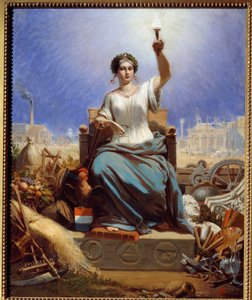 Frankreich erleuchtet die Welt. Allegorie. Gemälde von Janet Lange (1815-1872)