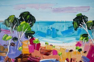Lebhafte Strandlandschaft