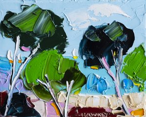 Lebhafte Impasto Landschaft