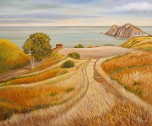 Goldene Küstenlandschaft