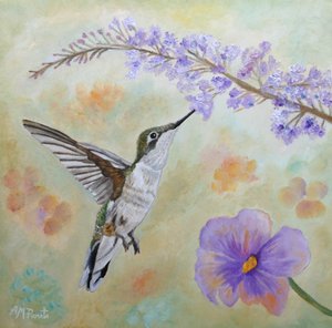 Kolibri und Lavendel von Angeles M. Pomata