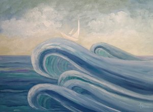 Segeln auf blauen Wellen