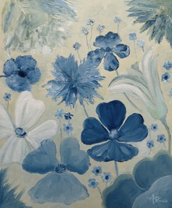 Weiche blaue Gartenblumen