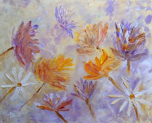 Lebendige Abstrakte Blüten von Angeles M. Pomata