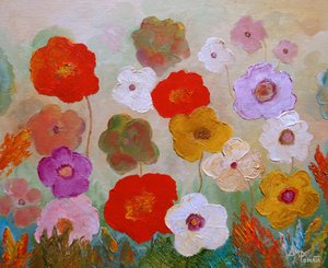 Lebendig gemalte Blumen