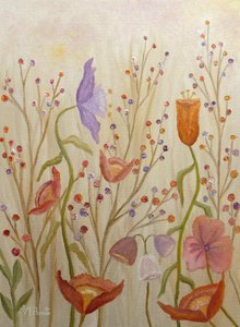 Verspieltes Blumenfeld von Angeles M. Pomata