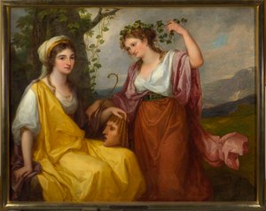 Domenica Morghen und Maddalena Volpato als Musen der Tragödie und Komödie von Angelica Kauffmann