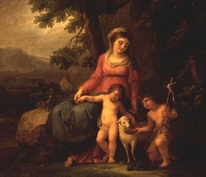 Die Jungfrau Maria mit dem Christkind und Johannes dem Täufer von Angelica Kauffmann