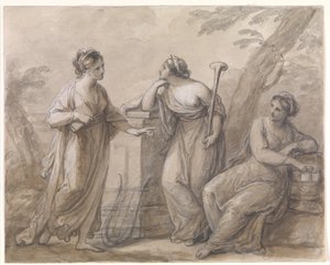 Drei Musen im Gespräch von Angelica Kauffmann