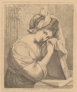 Junge Frau in Gedanken von Angelica Kauffmann