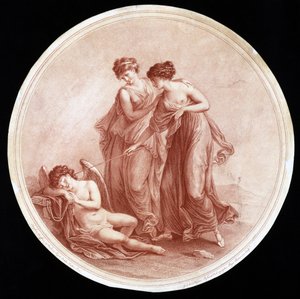Graces weckt Amor, graviert von William Wynne Ryland, 1776 von Angelica after Kauffmann
