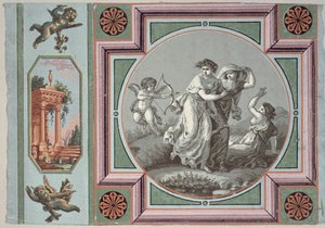 Rache der Liebe, Entwurf für ein Tapetenmedaillon, ca. 1785 von Angelica after Kauffmann