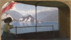 Ein Boot auf dem Lago Maggiore von Angelo Morbelli