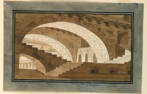 Bühnenbild, Inneres des Kellers des Palastes von Angelo Toselli