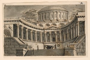 Bühnenbild, Tempelatrium von Angelo Toselli