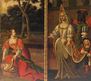 Vierfacher doppelseitiger Bildschirm, ca. 1700