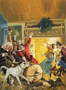 Das Einbringen des Weihnachtsklotzes