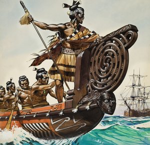 Eingeborene und Captain Cook (1728-79)