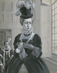 Königin Elizabeth I., hört die Nachricht von der Hinrichtung von Maria Stuart von Angus McBride