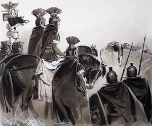 Römische Soldaten nach einer Schlacht von Angus McBride