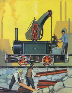 Die Kranmaschine, gebaut in Glasgow 1868, eine der ersten ihrer Art