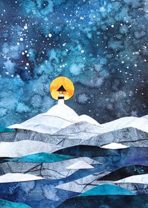 Mondbeschienener Winterleuchtturm von Ania Witwitzka