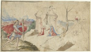 Mythologische Szene (Aeneas flieht aus Troja?) von Aniello Redita